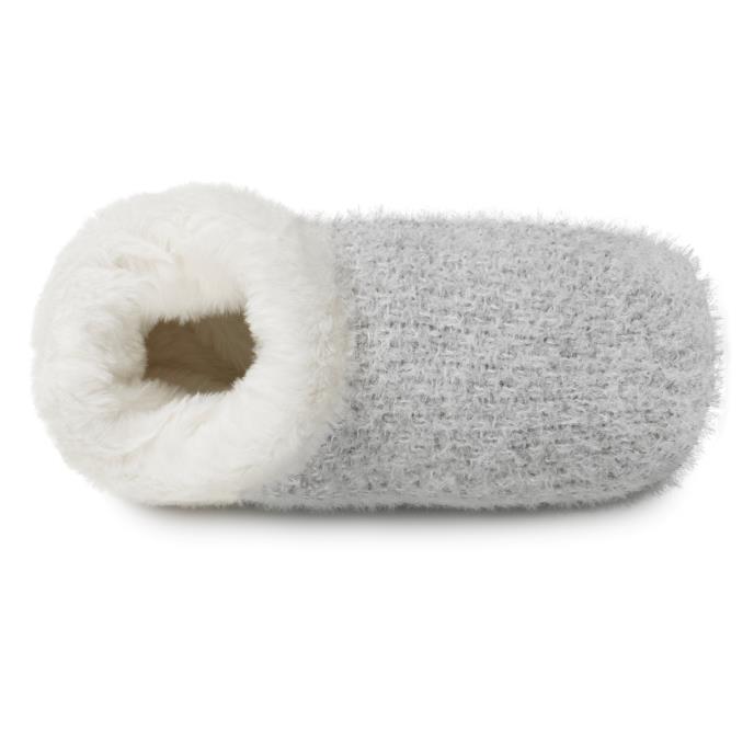 totes toasties® Ladies Knitted Textured Booties Grey Extra Image 5